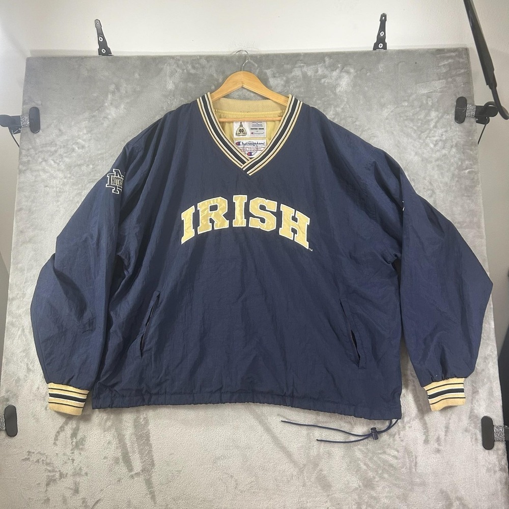 Notre Dame Fighting Irish Jacket Mens 2XL Blue NCAA Football Champion Pullover